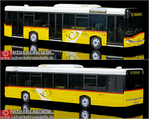 VKModelle Solaris U 12 3-trig Post Schweiz Postbus Modellbus Busmodell Modellbusse Busmodelle