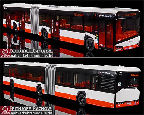 Rietze Busmodell Artikel SIM 10147 Solaris U 18  2014 Hochbahn Hamburg H H A