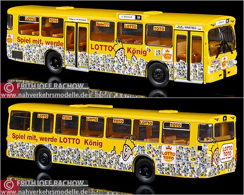 Brekina Busmodell Artikel 50751 Mercedes-Benz O 305 Hamburger Hochbahn A G H H A mit Werbung Lotto Knig