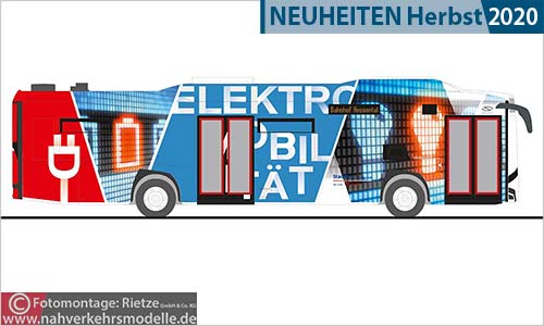 Rietze Busmodell Artikel 73042 Solaris Urbino 12 2014 electric Stadtbus Schwbisch Hall
